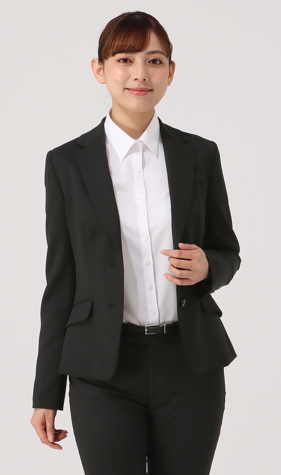 レギュラーカラーブラウス《長袖》《NON IRONMAX》《白無地》 ホワイト 03