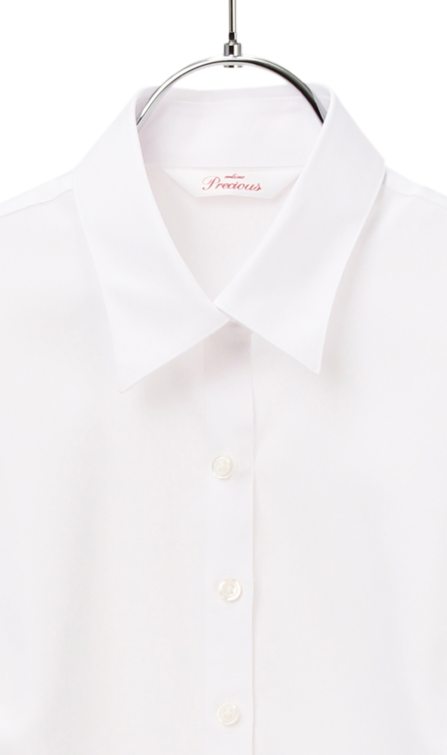 レギュラーカラーブラウス《長袖》《NON IRONMAX》《白無地》 ホワイト 03