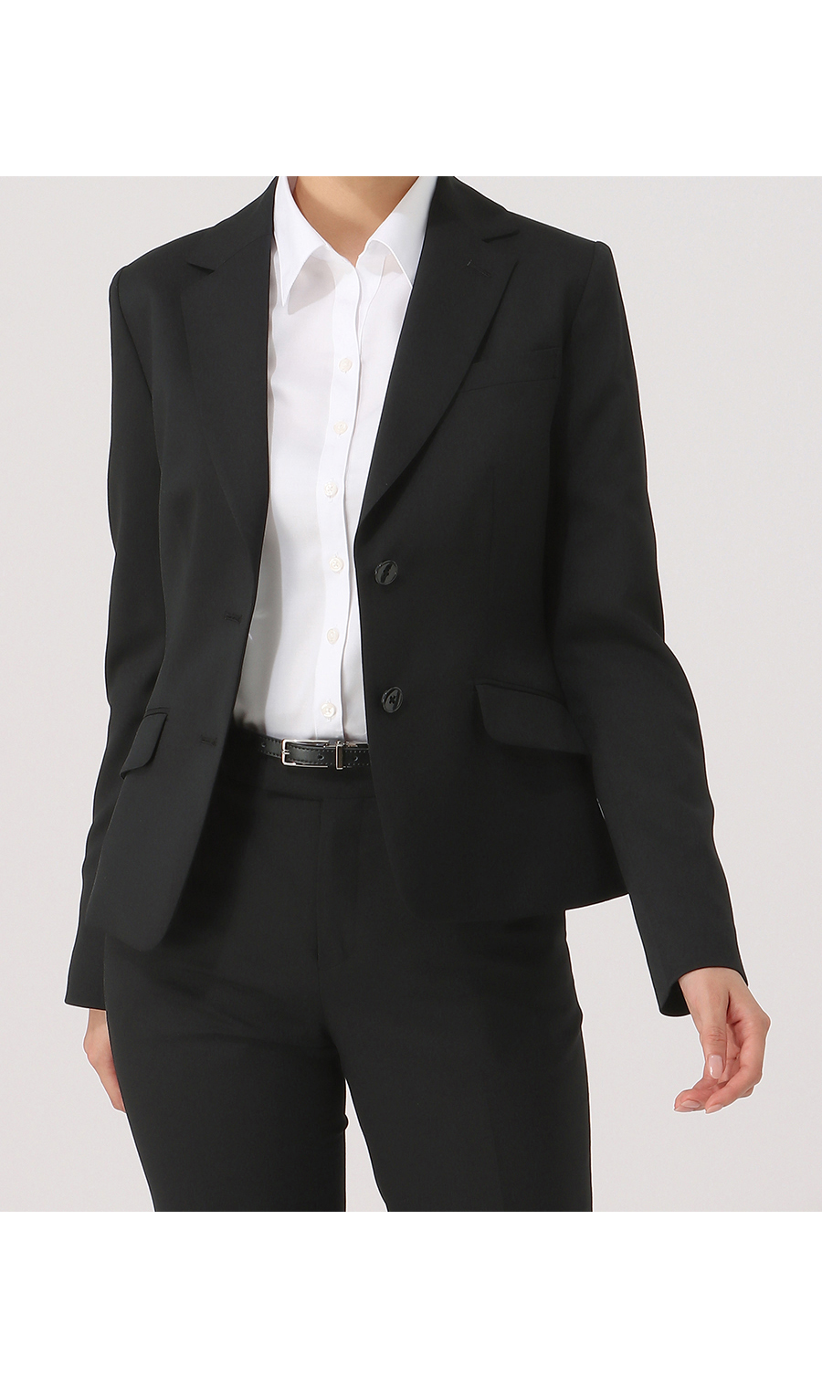 スキッパーカラーブラウス《長袖》《NON IRONMAX》《白無地》 ホワイト 05