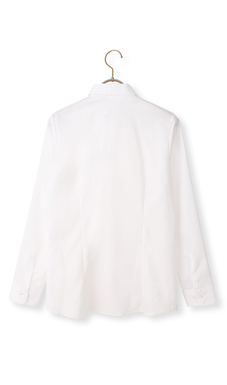 レギュラーカラーブラウス【クイーン】【長袖】【NON IRONMAX】【白無地】 ホワイト 23