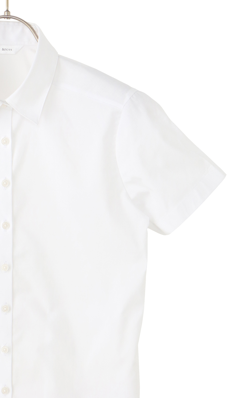 レギュラーカラーブラウス【涼】【半袖】【白無地】【OEKO-TEX】【着丈長め】 ホワイト 05