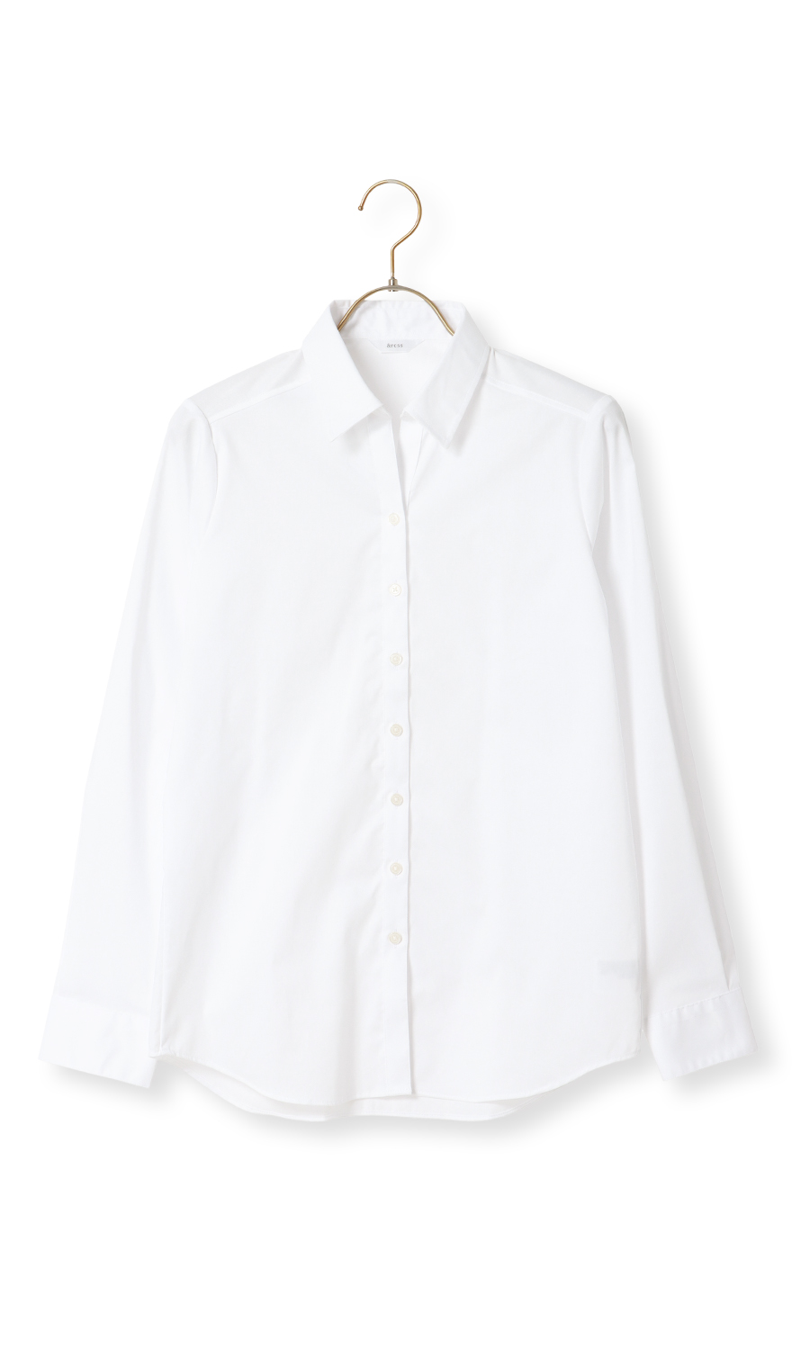 スキッパーカラーブラウス【長袖】【OEKO-TEX】【着丈長め】 ホワイト 05