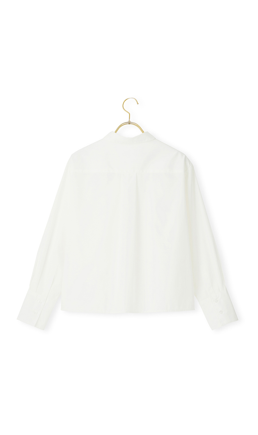 レギュラーカラーショート丈シャツ【長袖】 ホワイト M