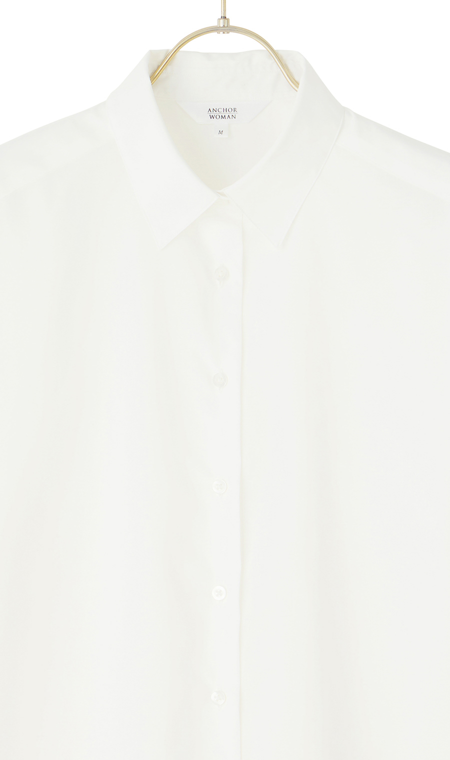 レギュラーカラーショート丈シャツ【長袖】 ホワイト M