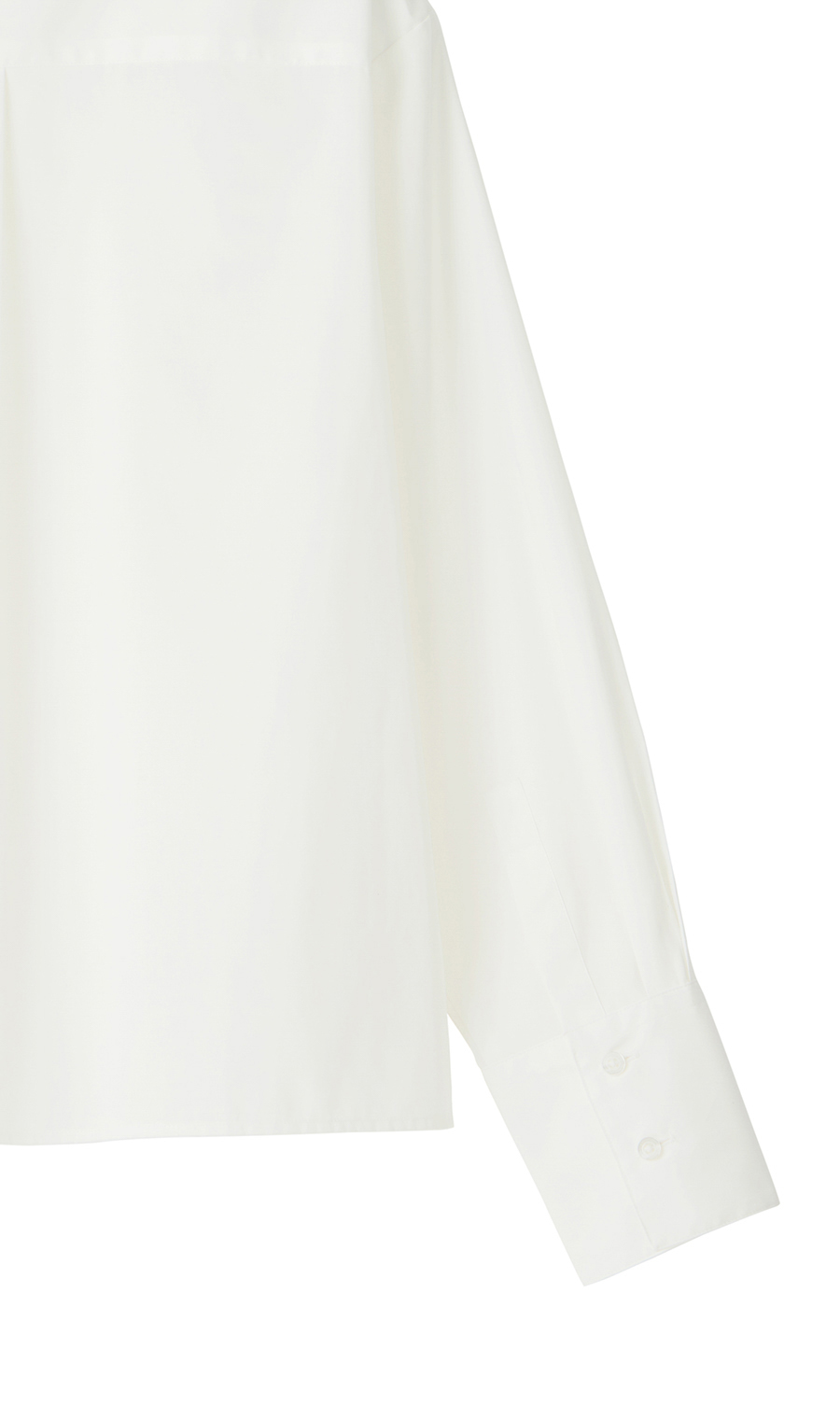 レギュラーカラーショート丈シャツ【長袖】 ホワイト M