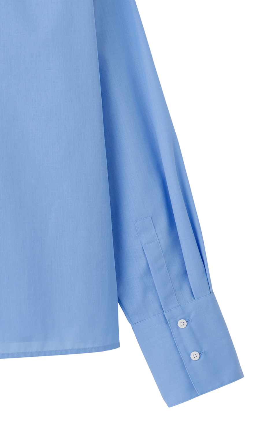 レギュラーカラーショート丈シャツ【長袖】 ブルー M