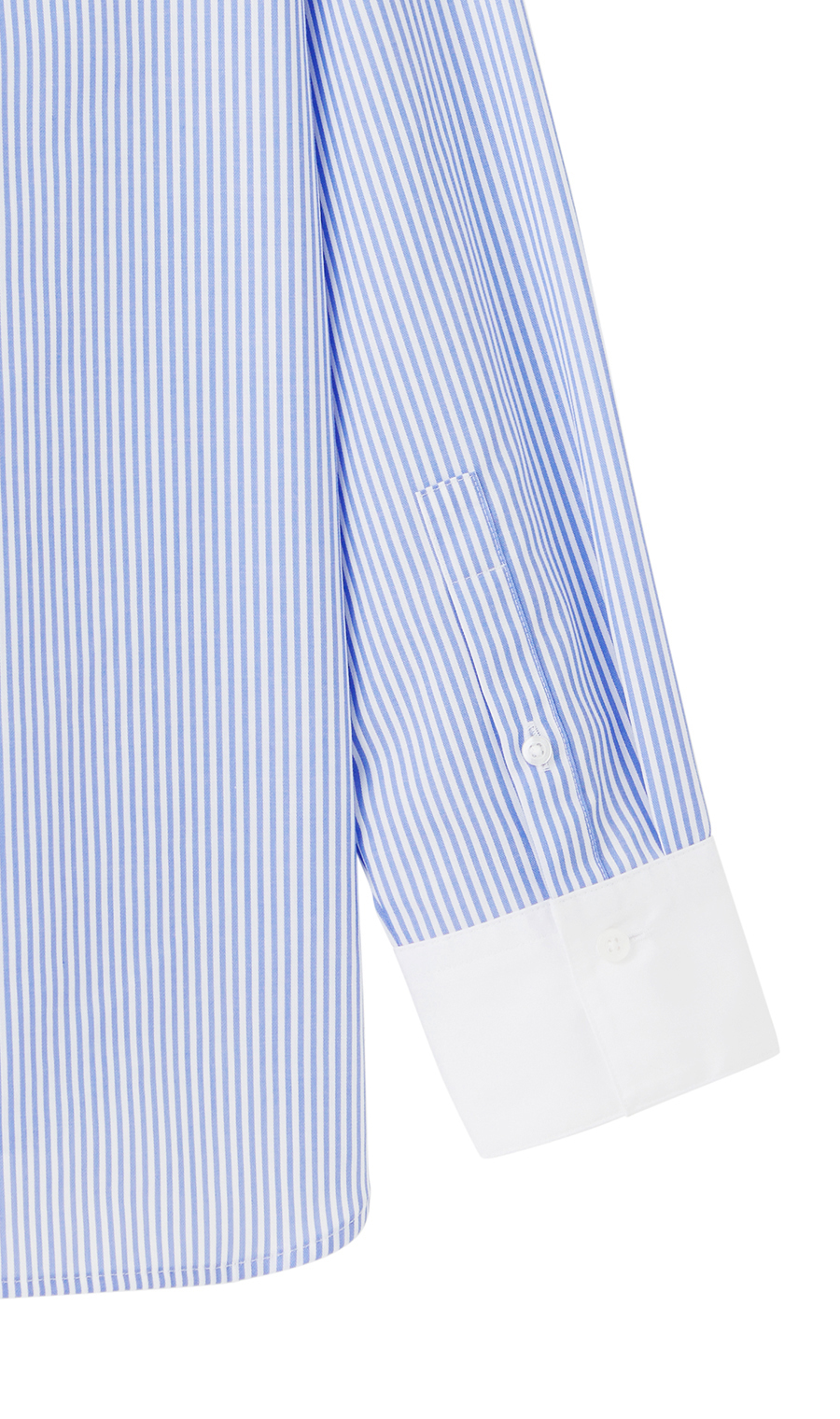 バンドカラークレリックシャツ【長袖】 ブルー M