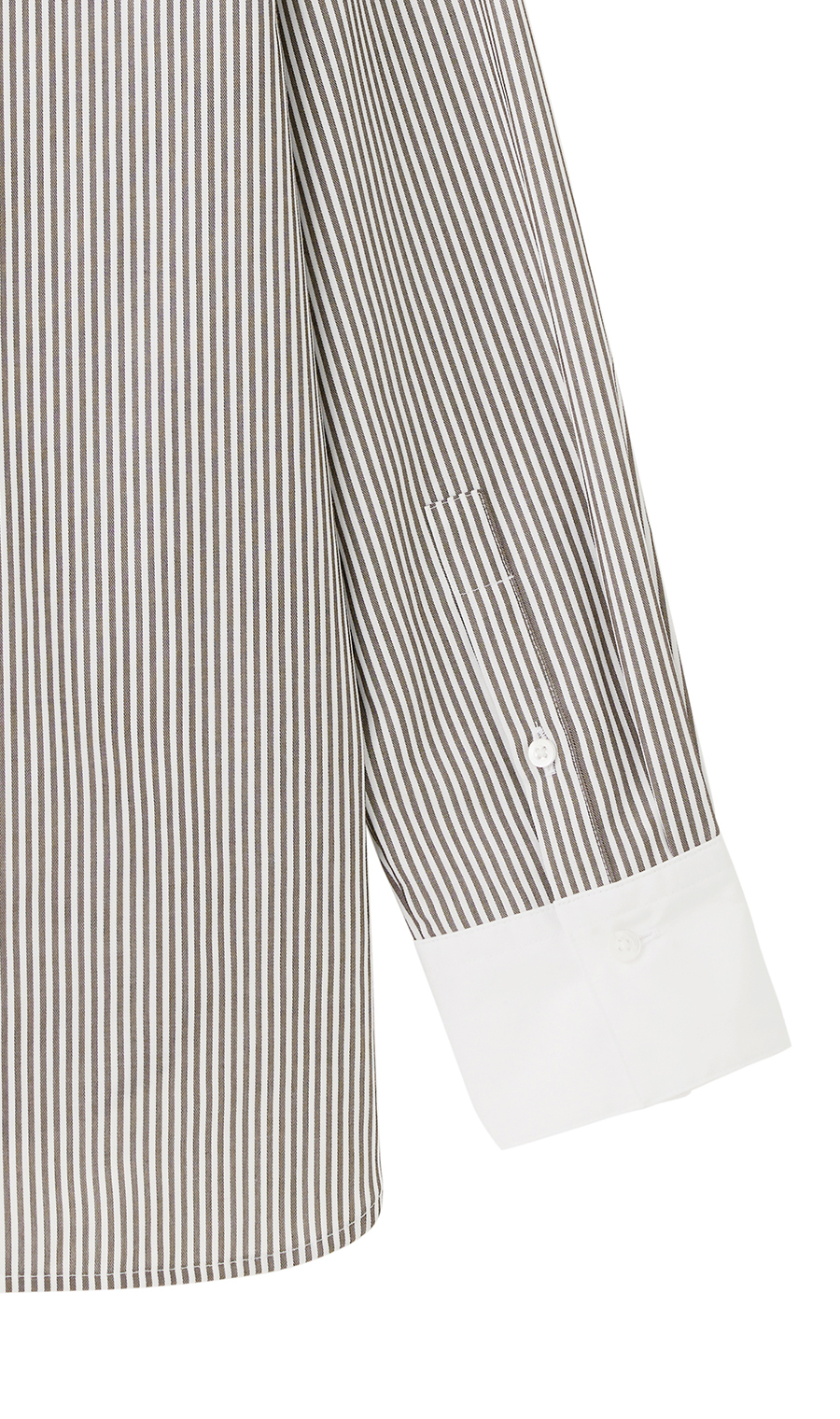 バンドカラークレリックシャツ【長袖】 ブラウン M