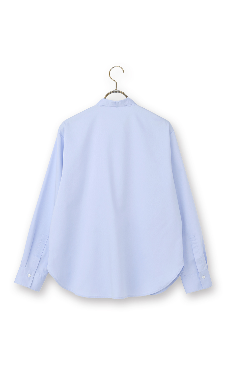 Band Collar Bow Tie Shirt [Long Sleeve] [2-Way] Blue M