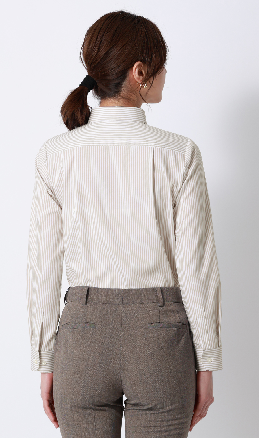 レギュラーカラーブラウス【長袖】【スーピマコットン】 ベージュ 07