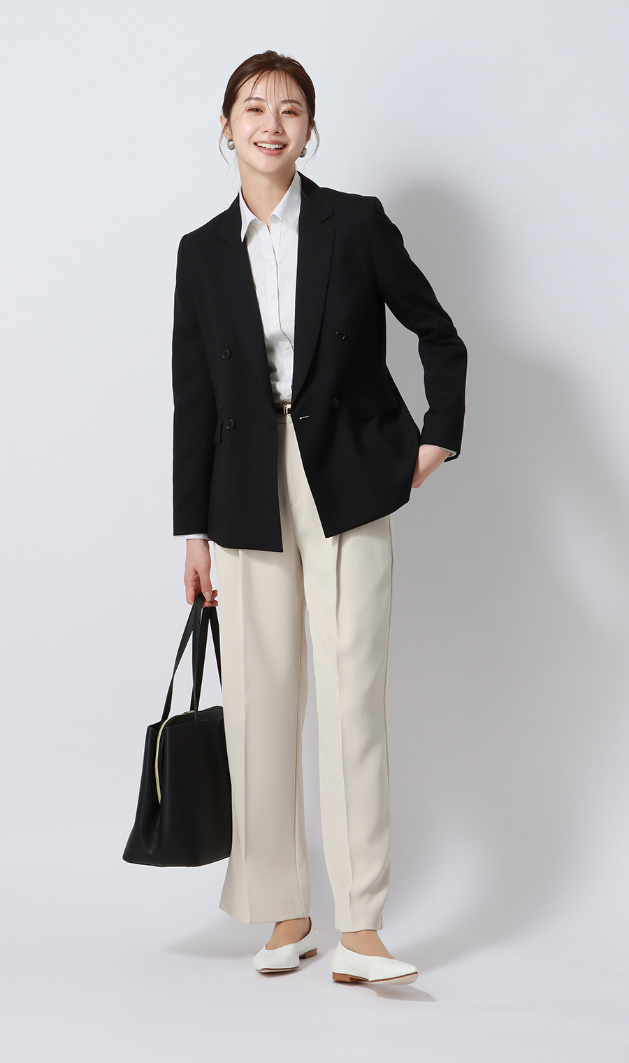 スキッパーカラーブラウス【長袖】【NON IRONMAX】 グレー 05