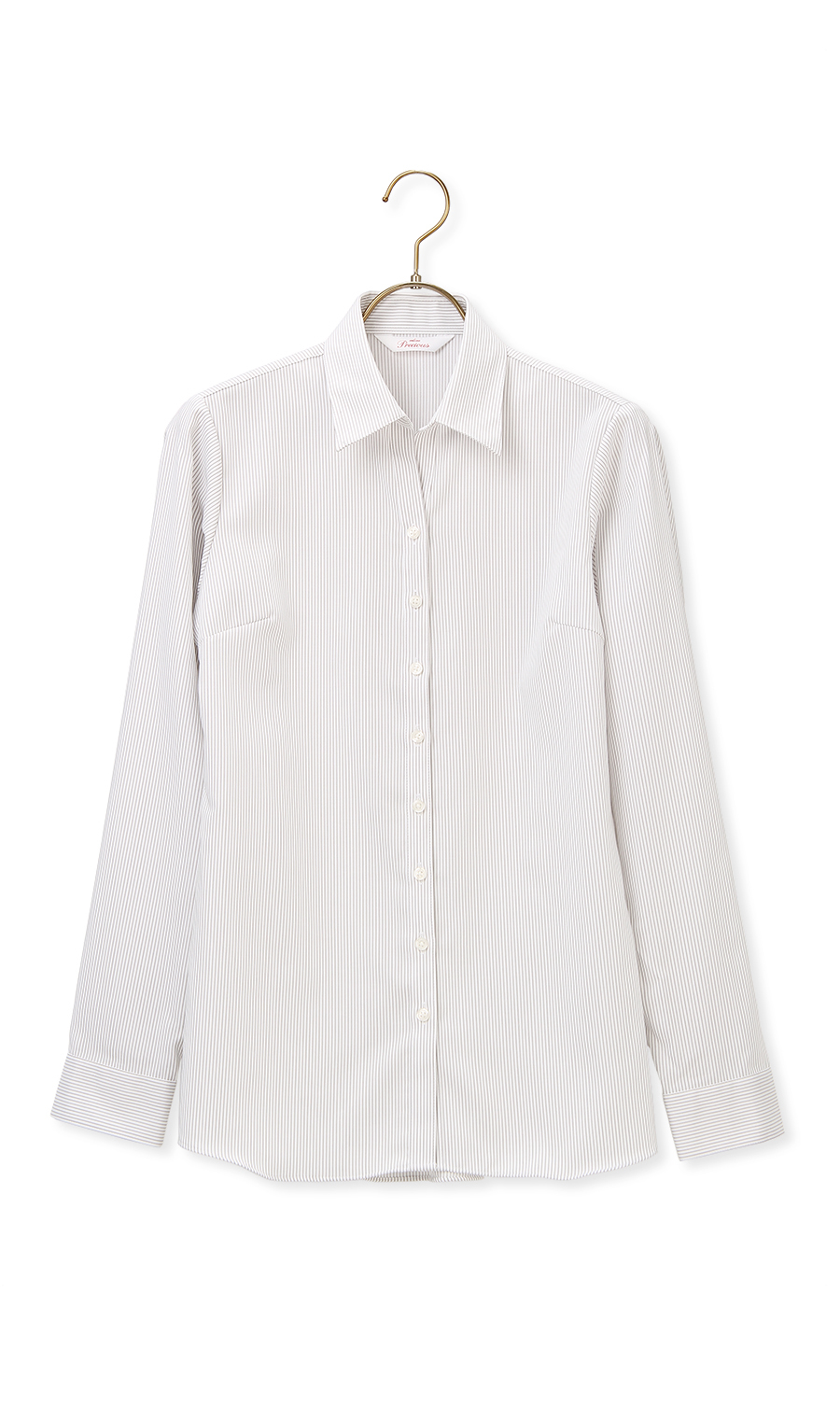 スキッパーカラーブラウス【長袖】【NON IRONMAX】 グレー 05