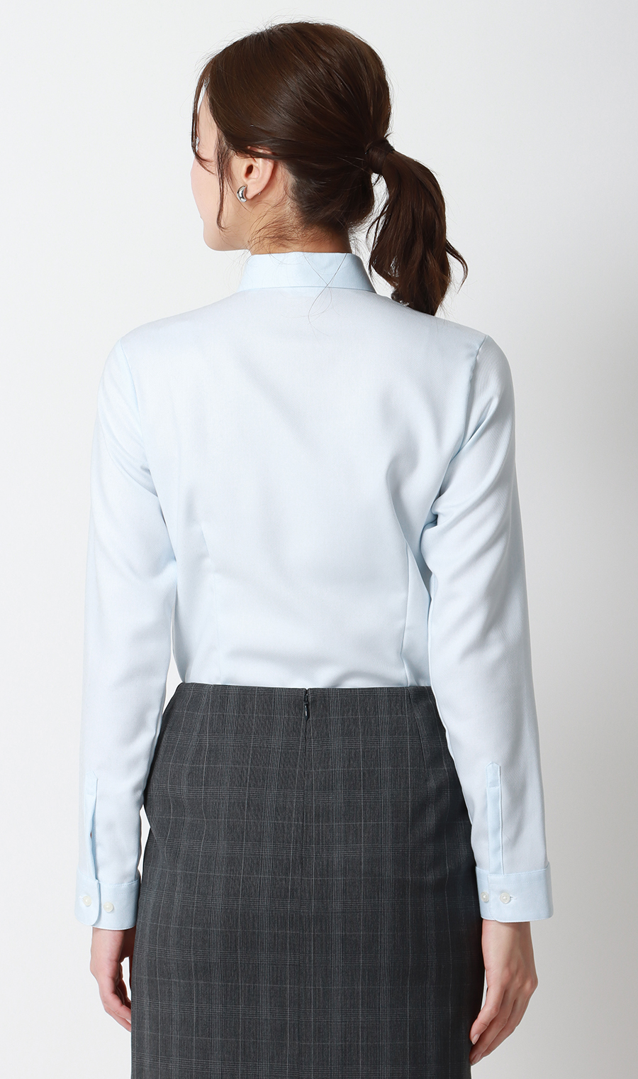 レギュラーカラーブラウス【長袖】【NON IRONMAX】 サックス 07