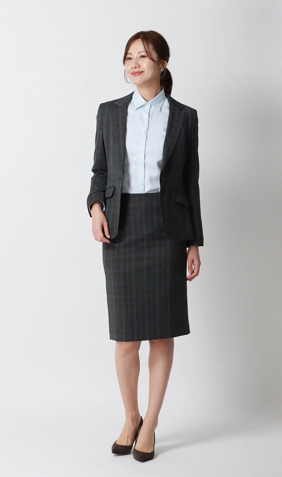 レギュラーカラーブラウス【長袖】【NON IRONMAX】 サックス 07