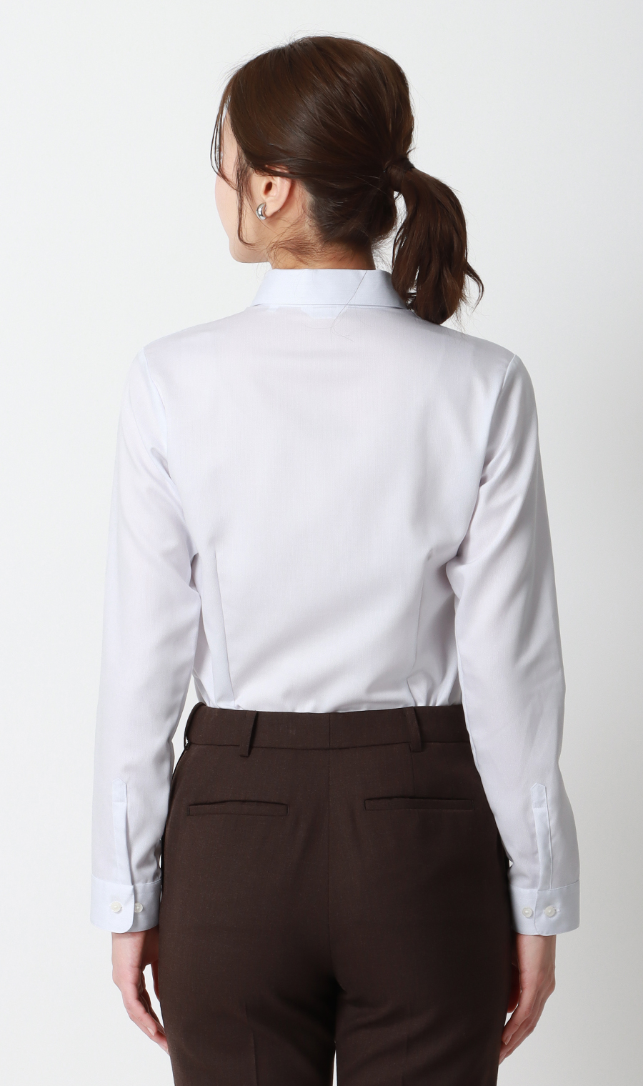 スキッパーカラーブラウス【長袖】【NON IRONMAX】 ライトグレー 07