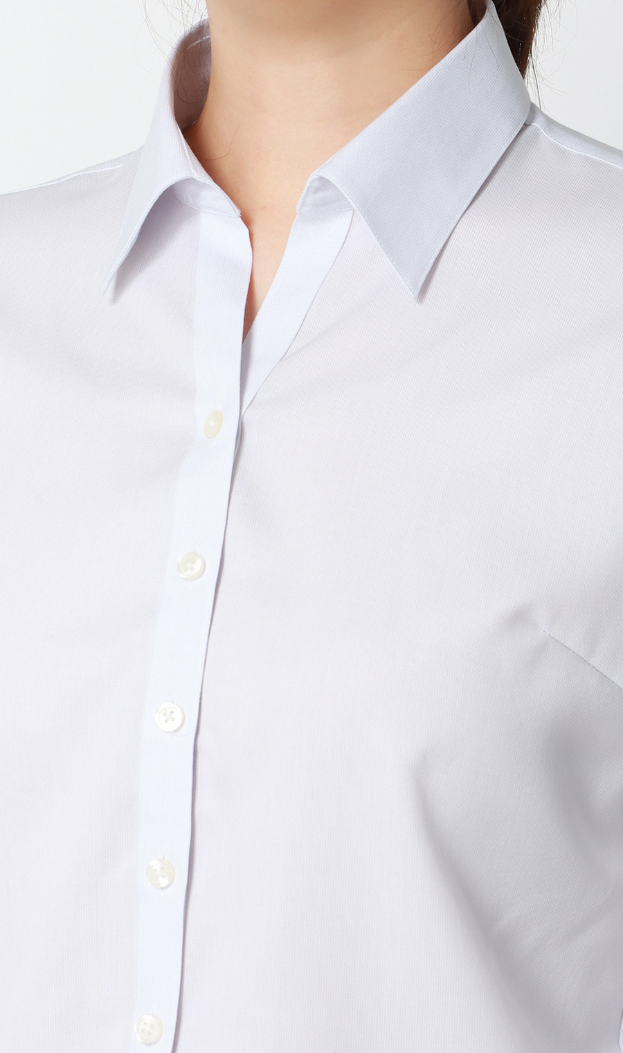 スキッパーカラーブラウス【長袖】【NON IRONMAX】 ライトグレー 07