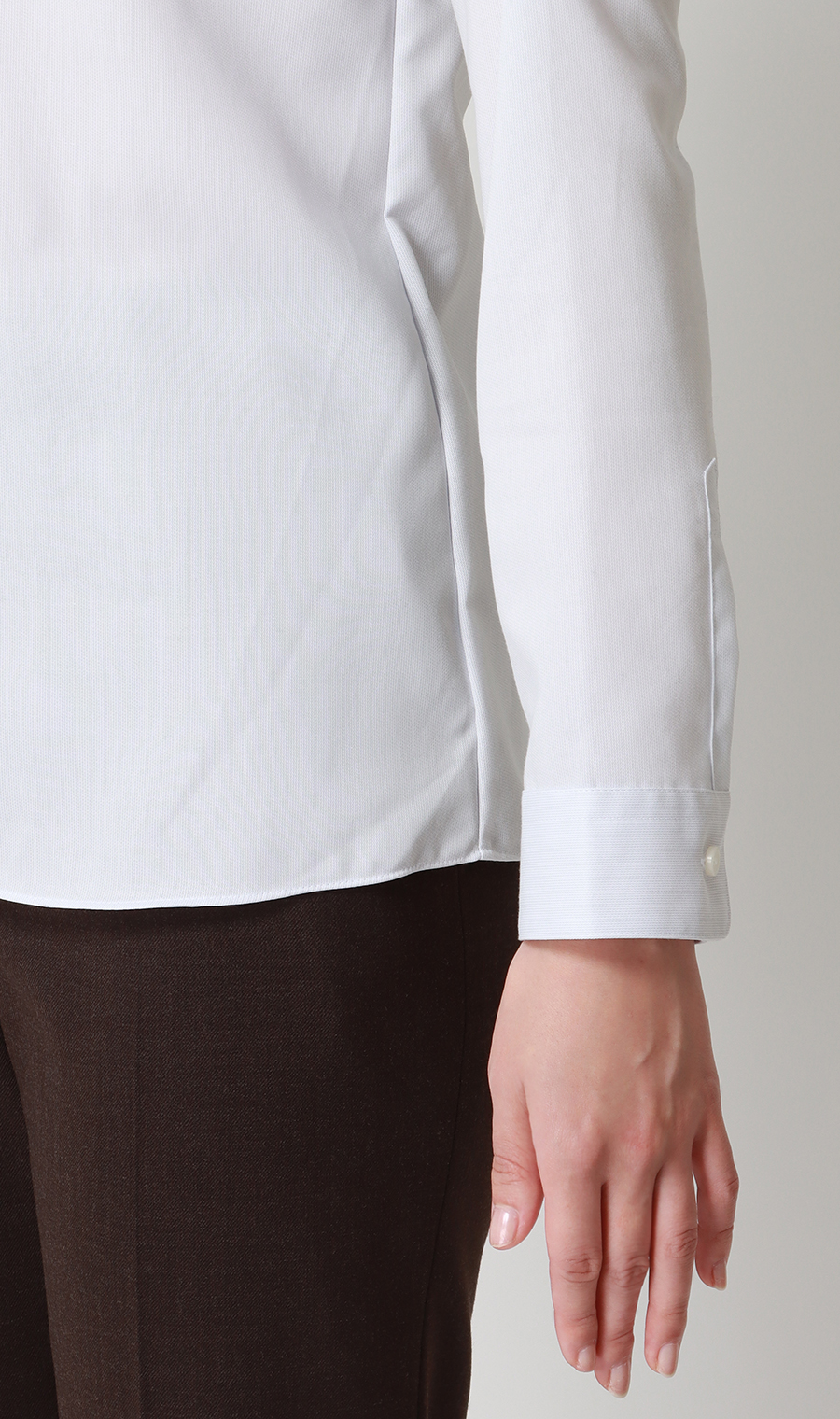 スキッパーカラーブラウス【長袖】【NON IRONMAX】 ライトグレー 07