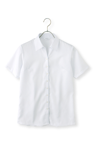 スキッパーカラーブラウス【涼】【半袖】【NON IRONMAX】