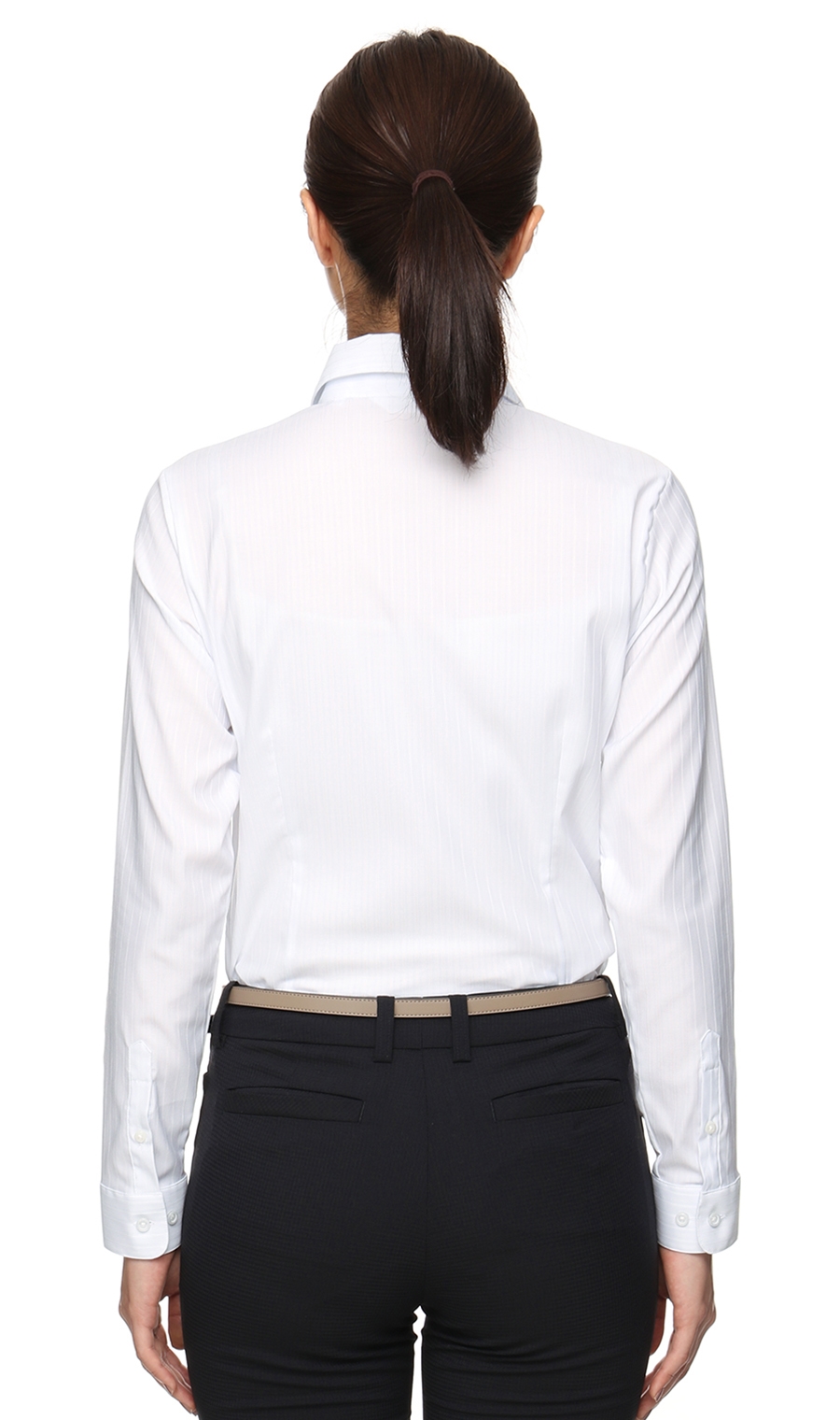 スキッパーカラーフリルブラウス《長袖》 ブルー 05