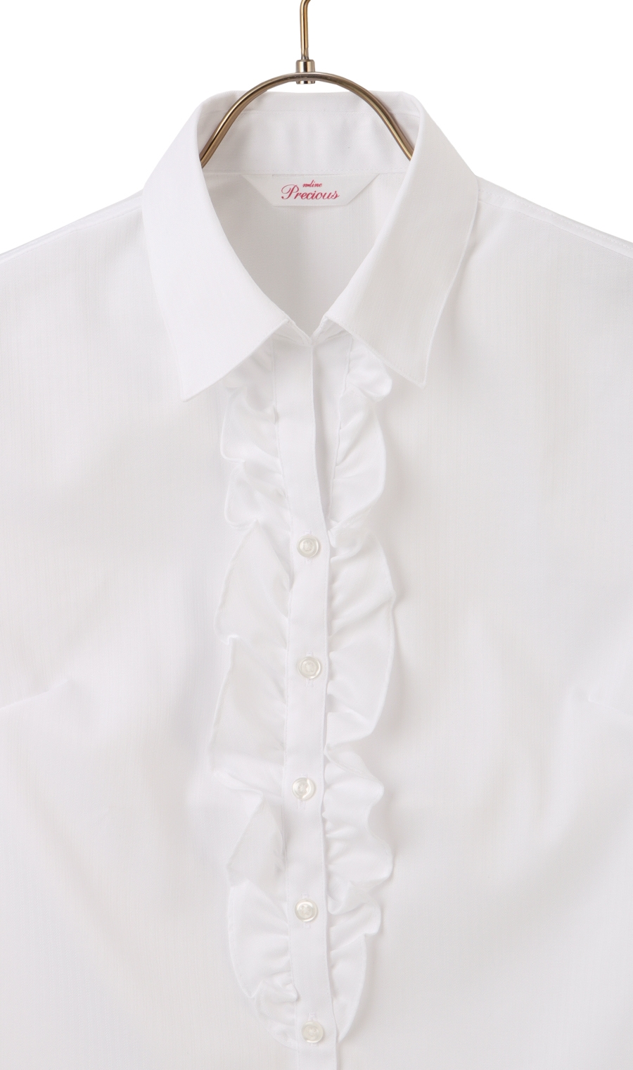 長袖　スキッパーカラー　フリル　クイーンサイズ ホワイト 23