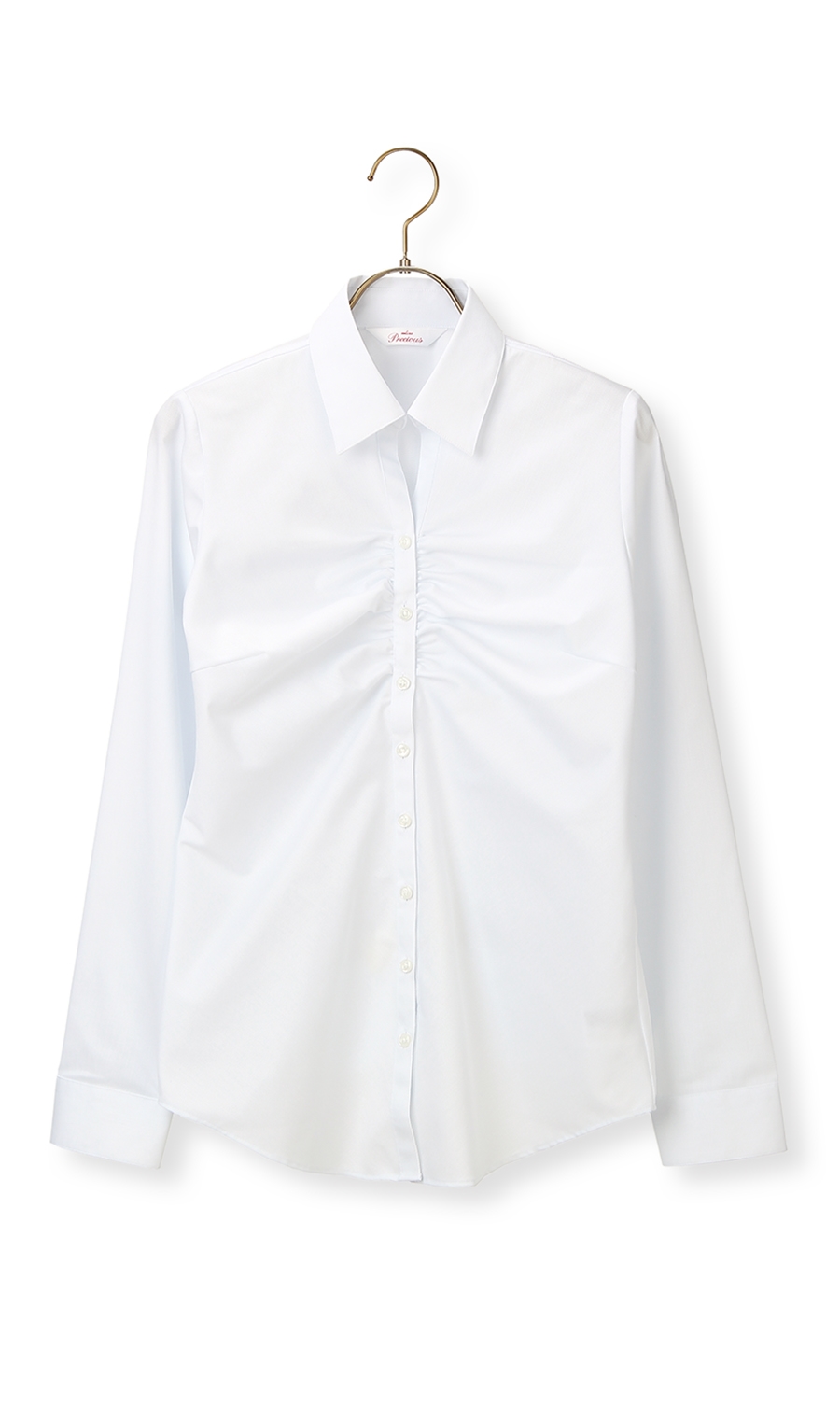 スキッパーカラーギャザーブラウス【クイーン】【長袖】 ブルー 23