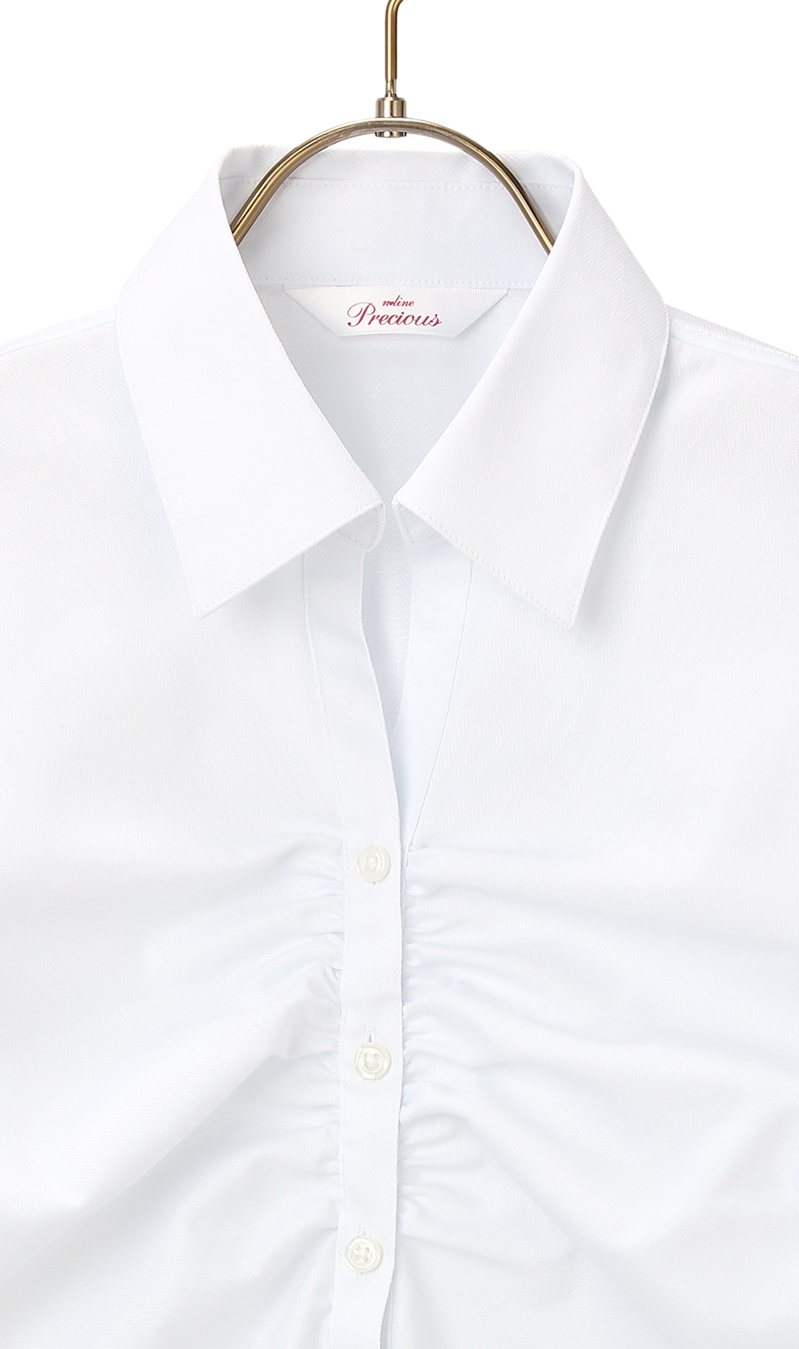 スキッパーカラーギャザーブラウス【クイーン】【長袖】 ブルー 23