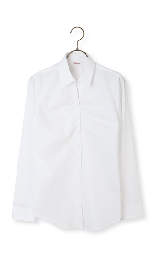 スキッパーカラーギャザーブラウス【クイーン】【長袖】