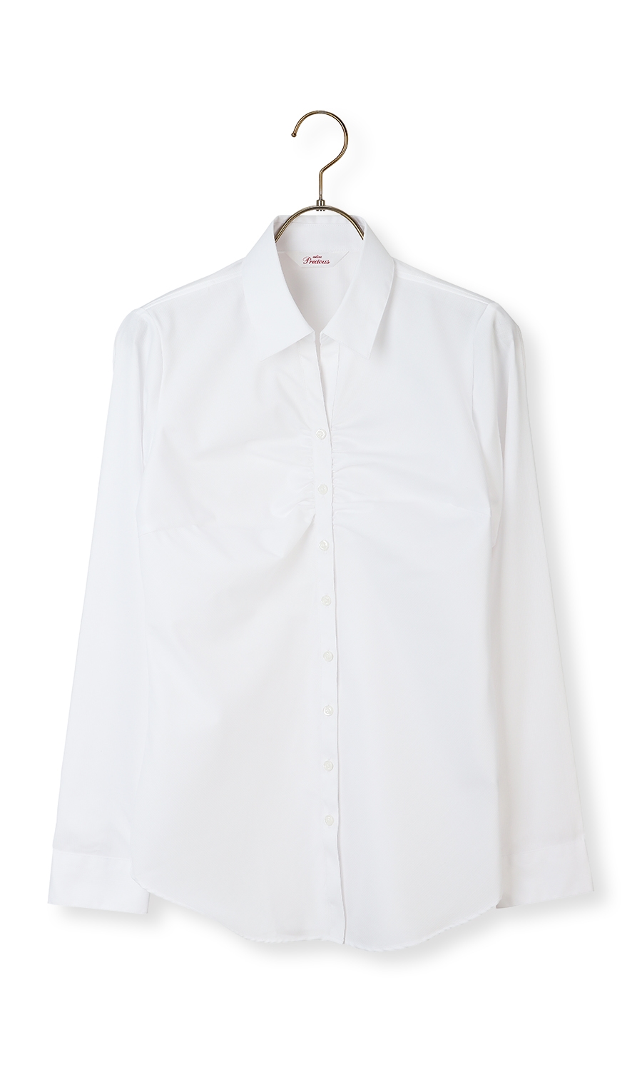 スキッパーカラーギャザーブラウス【クイーン】【長袖】 ホワイト 23