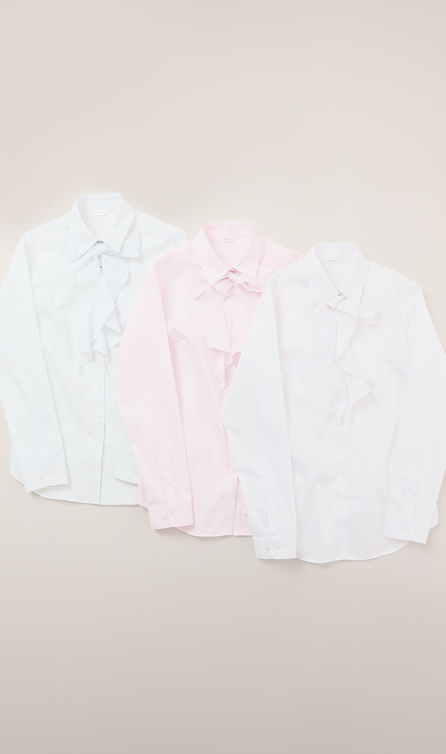 レギュラーカラーボウタイブラウス【長袖】【2WAY】 ホワイト 5