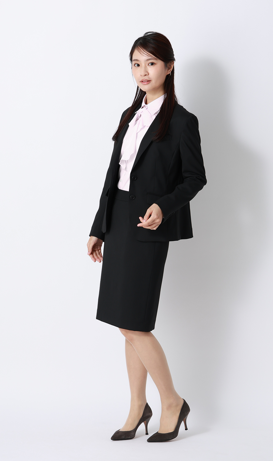 レギュラーカラーボウタイブラウス【長袖】【2WAY】 ピンク 05