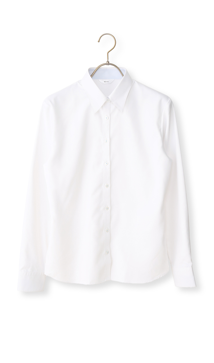 透けないブラウス【長袖】【レギュラーカラー】【＃すご】【着丈長め】 ホワイト 5