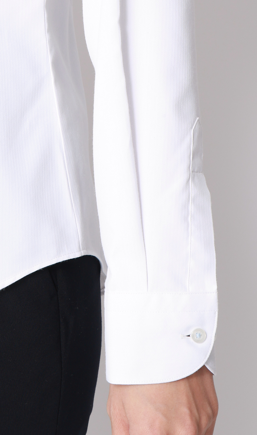 透けないブラウス【長袖】【レギュラーカラー】【#すご】【着丈長め】 ホワイト 05