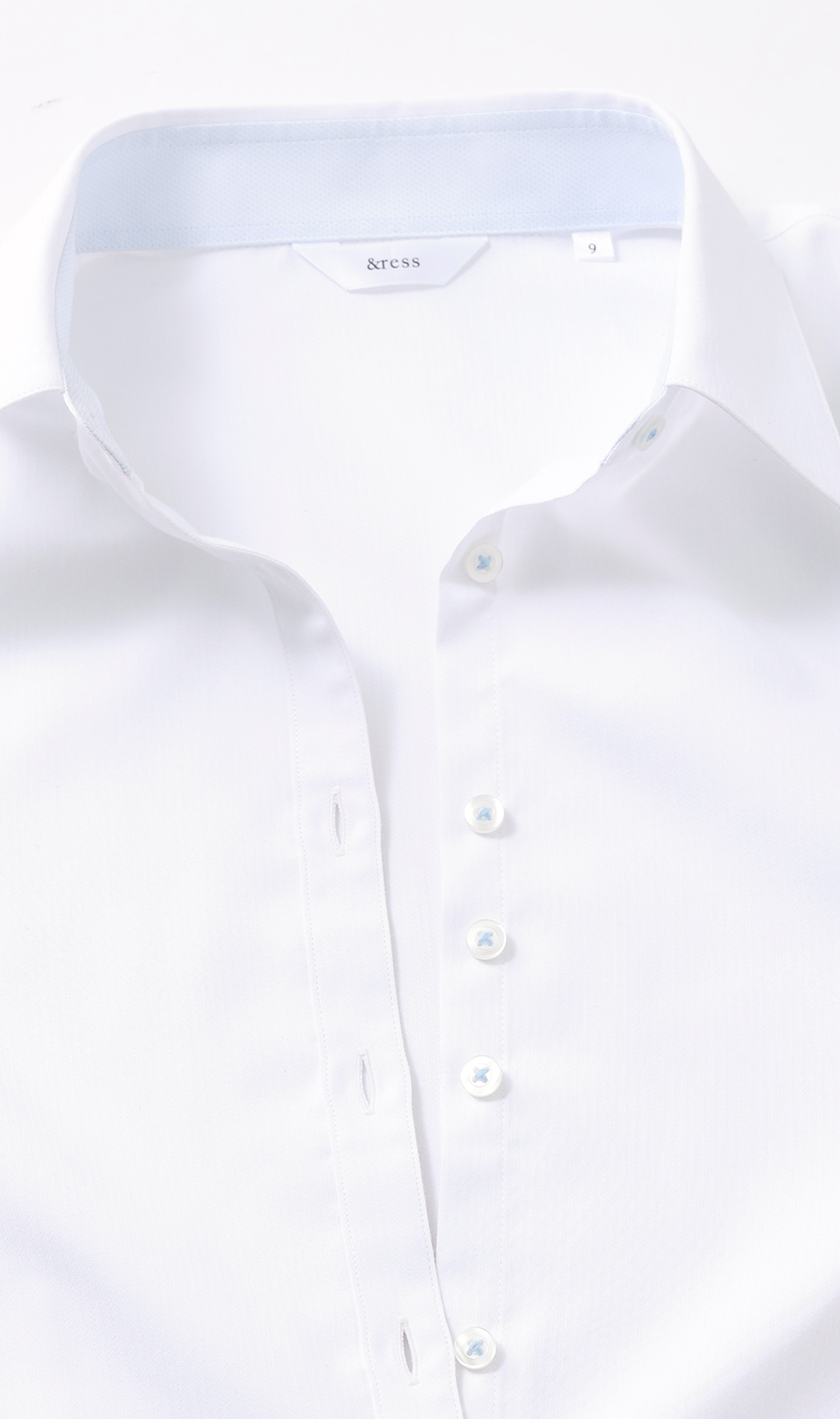 透けないブラウス【長袖】【レギュラーカラー】【#すご】【着丈長め】 ホワイト 05