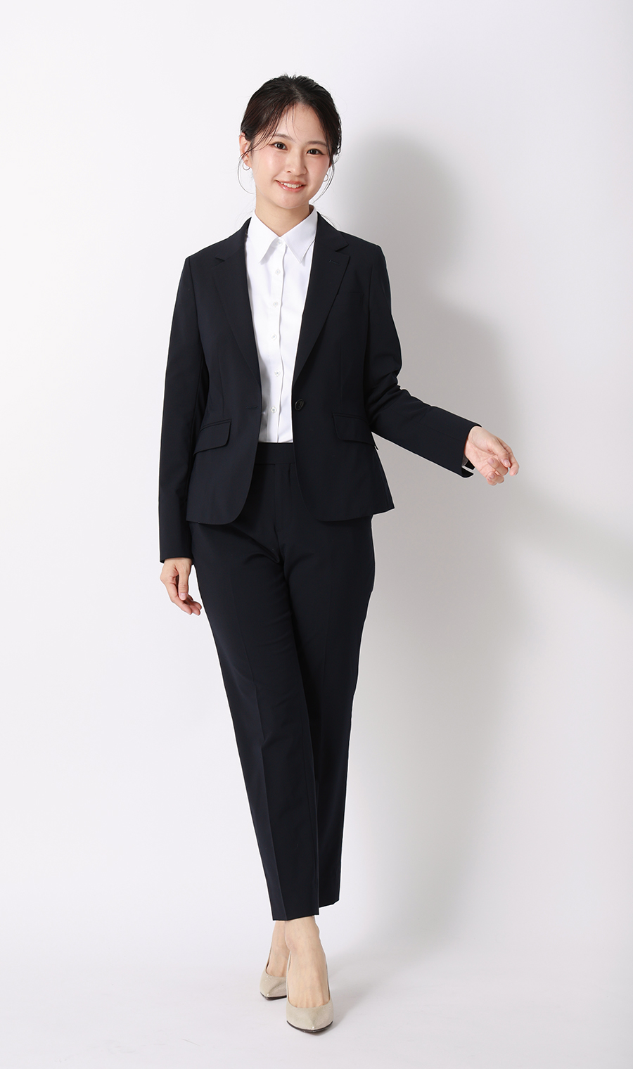 透けないブラウス【長袖】【レギュラーカラー】【#すご】【着丈長め】 ホワイト 05