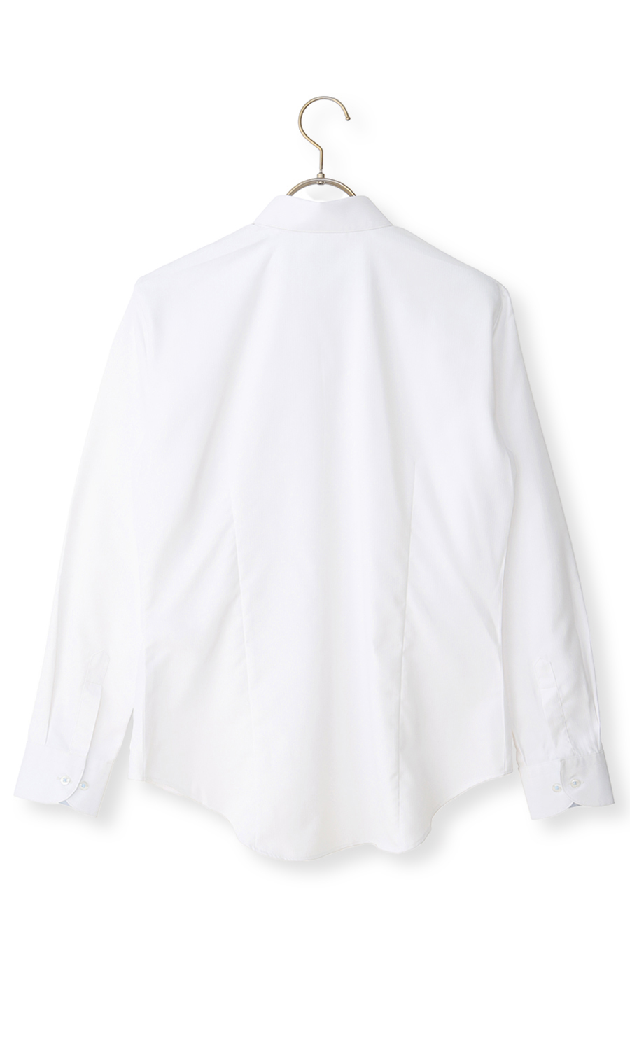 透けないブラウス【長袖】【レギュラーカラー】【#すご】【着丈長め】 ホワイト 05