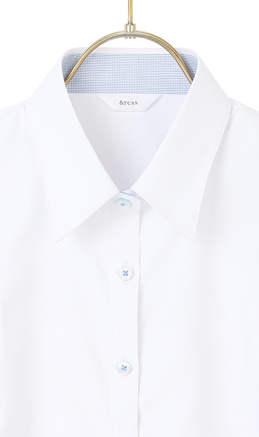 透けないブラウス【長袖】【レギュラーカラー】【＃すご】 ホワイト 5