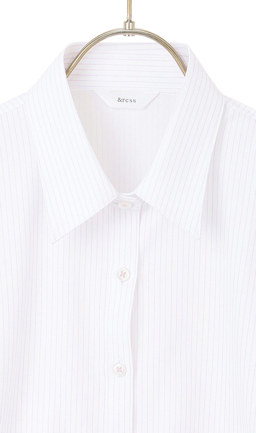 レギュラーカラーブラウス【長袖】 ピンク 07