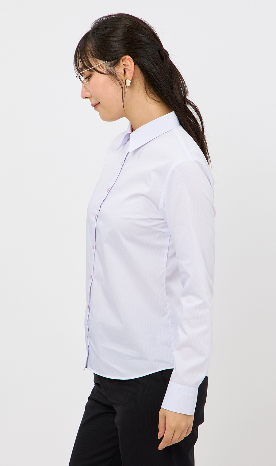 レギュラーカラーブラウス【長袖】【花粉対策】 パープル 7