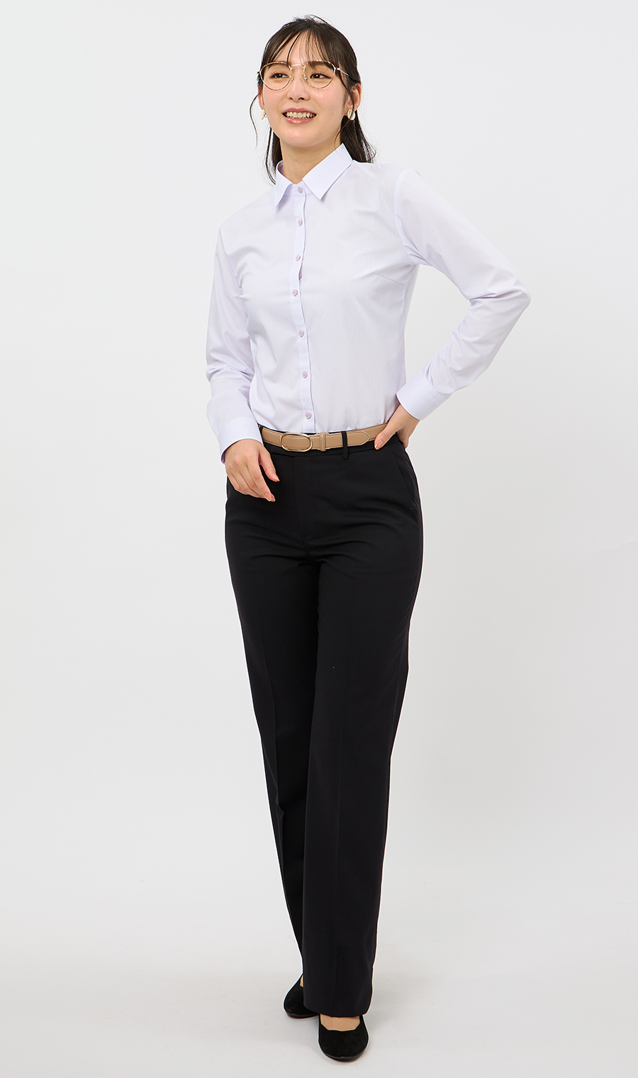 レギュラーカラーブラウス【長袖】【花粉対策】 パープル 7