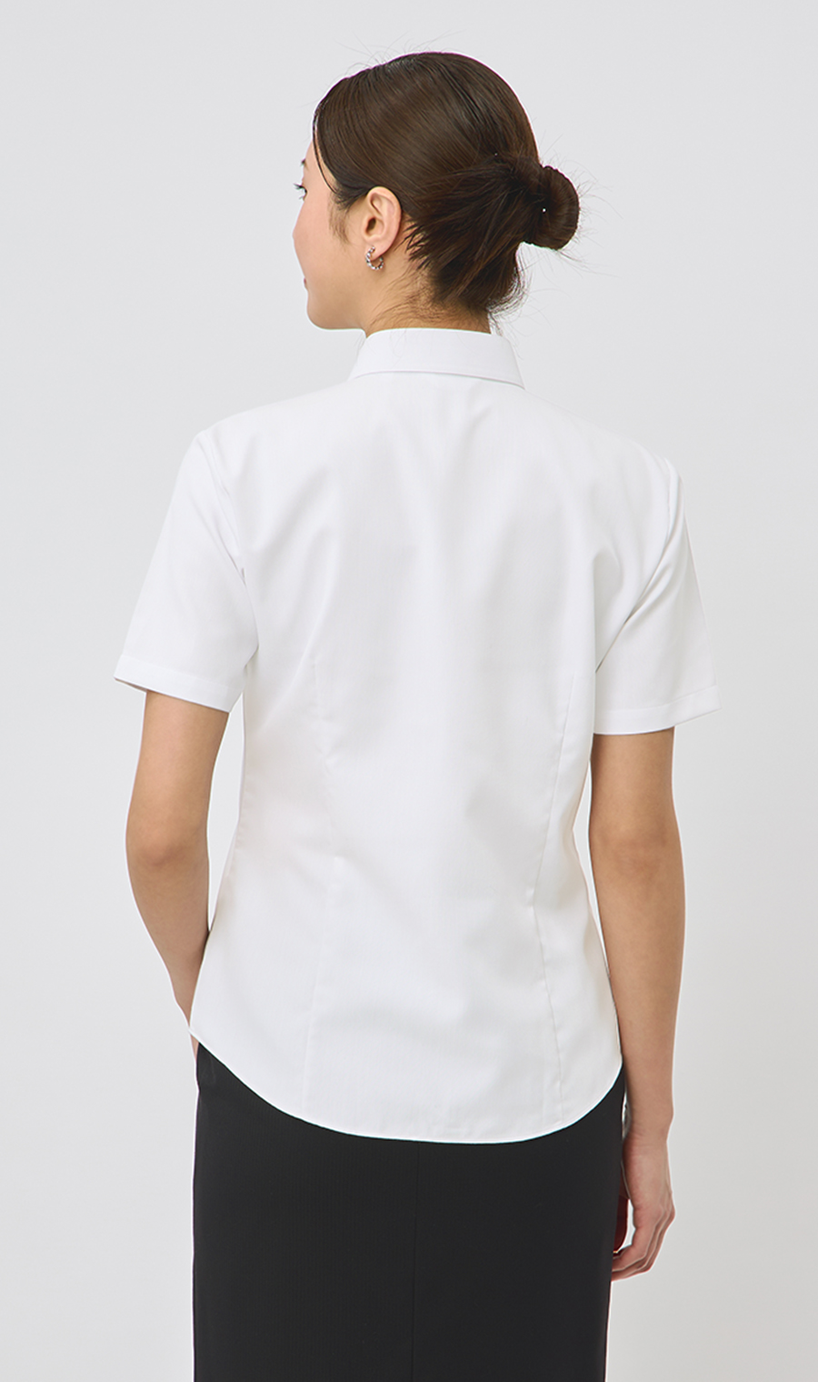 透けないブラウス【半袖】【レギュラーカラー】【＃すご】 ホワイト 7