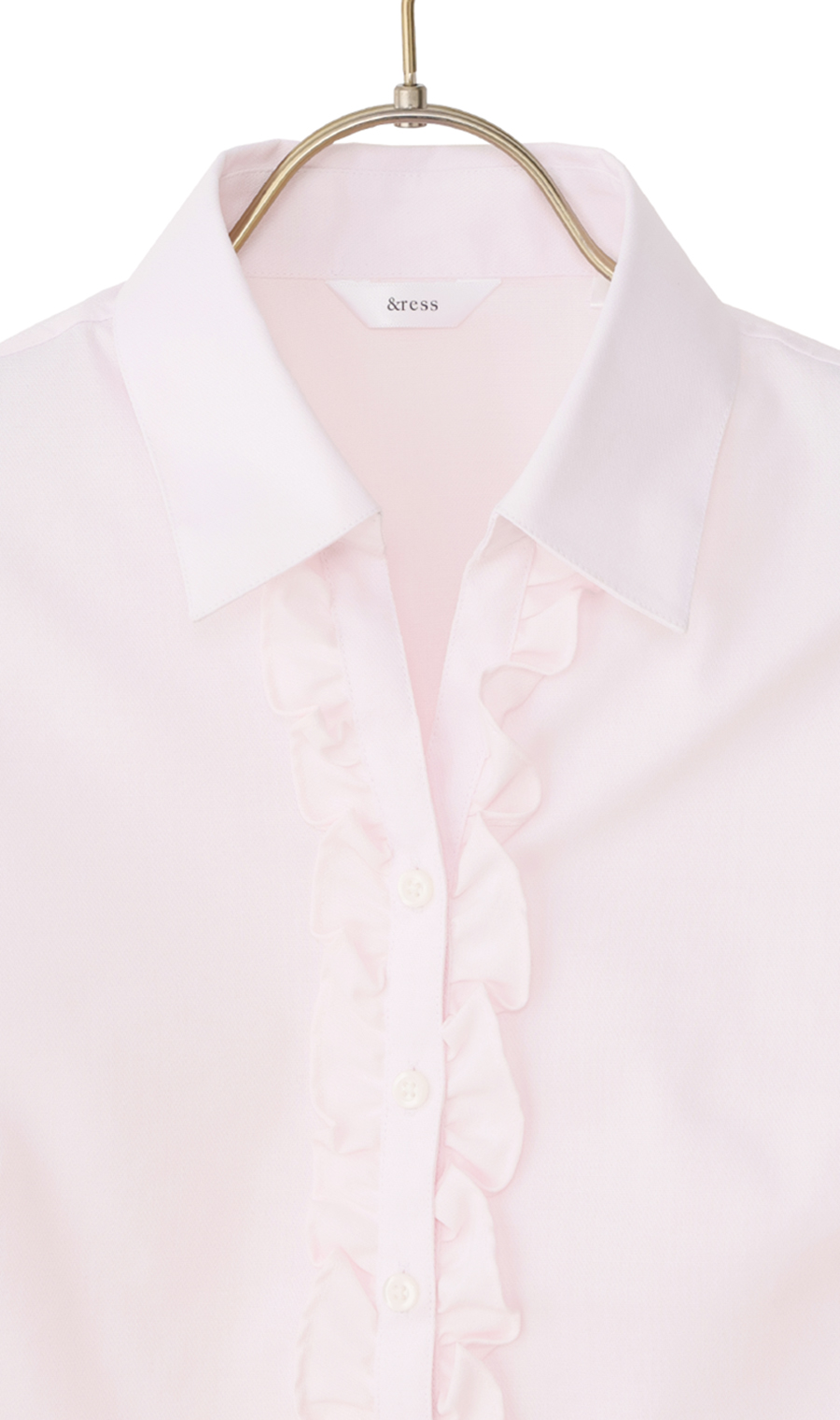 スキッパーカラーフリルブラウス【クイーン】【長袖】 ピンク 23