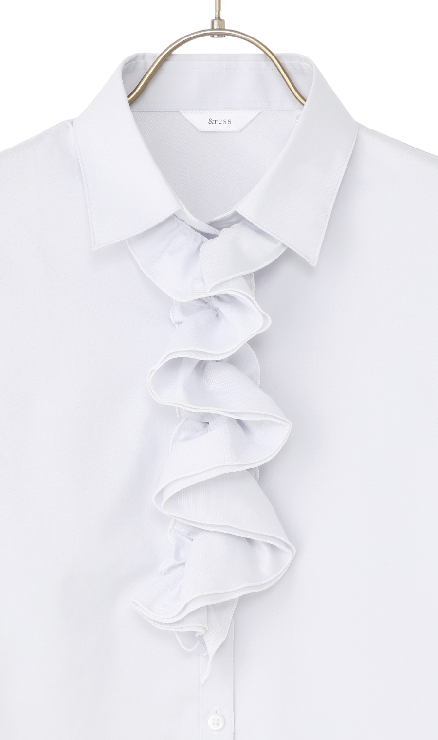 スキッパーカラーラッフルフリル・リボンブラウス【長袖】【3WAY】 ライトグレー 7