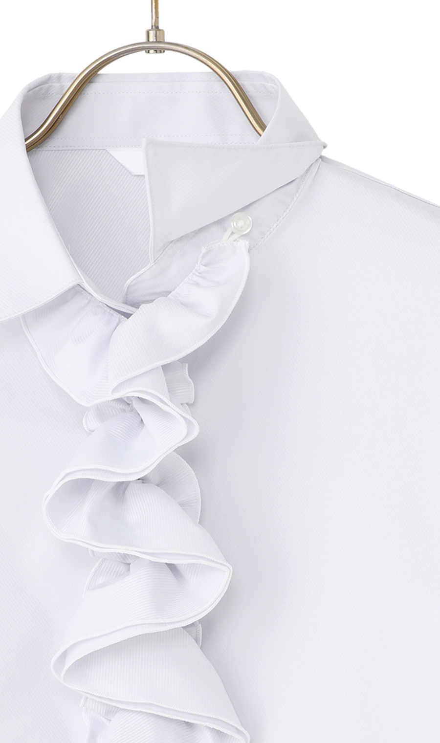 スキッパーカラーラッフルフリル・リボンブラウス【長袖】【3WAY】 ライトグレー 7