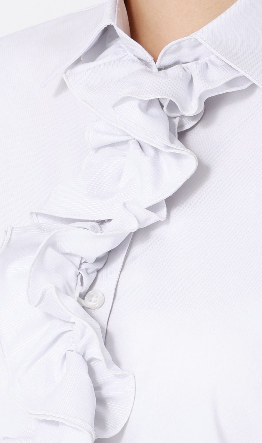 スキッパーカラーラッフルフリル・リボンブラウス【長袖】【3WAY】 ライトグレー 07