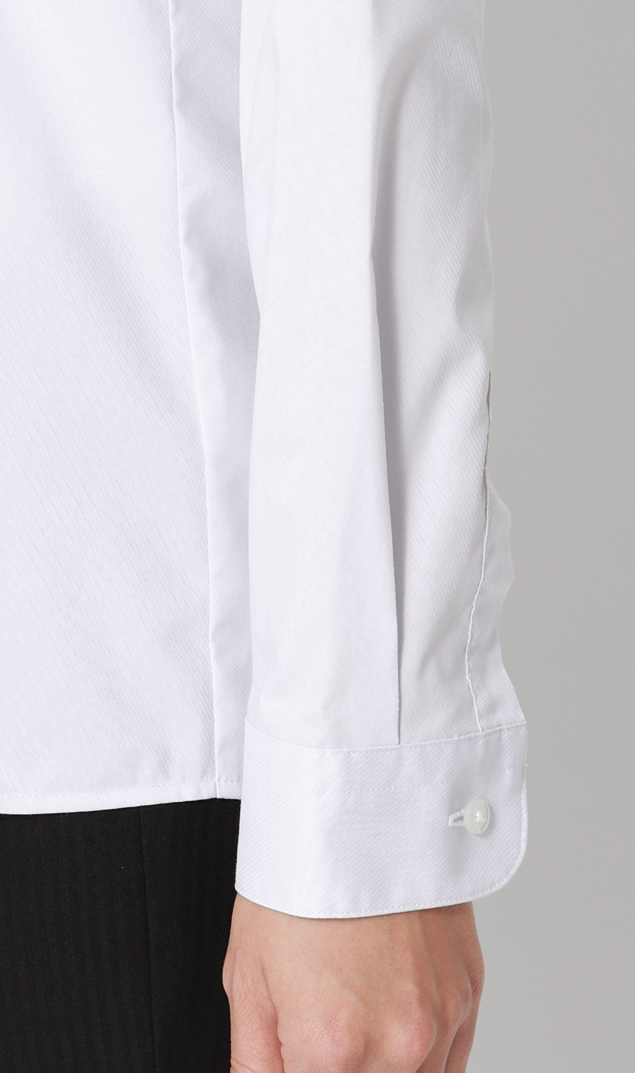 スキッパーカラーラッフルフリル・リボンブラウス【長袖】【3WAY】 ライトグレー 07