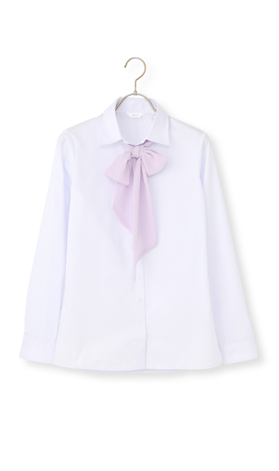 スキッパーカラーラッフルフリル・リボンブラウス【長袖】【3WAY】 ラベンダー 7