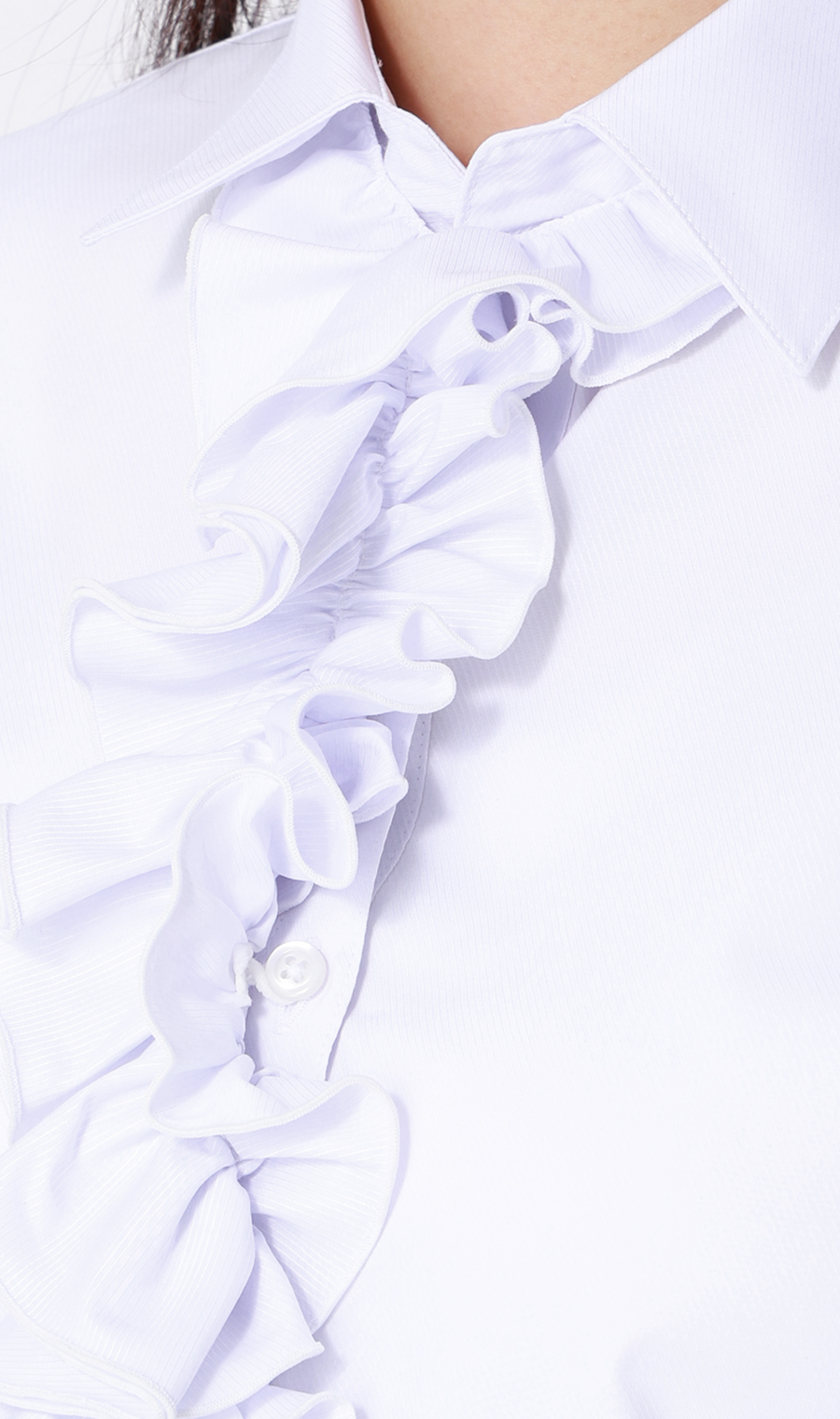 スキッパーカラーラッフルフリル・リボンブラウス【長袖】【3WAY】 ラベンダー 07