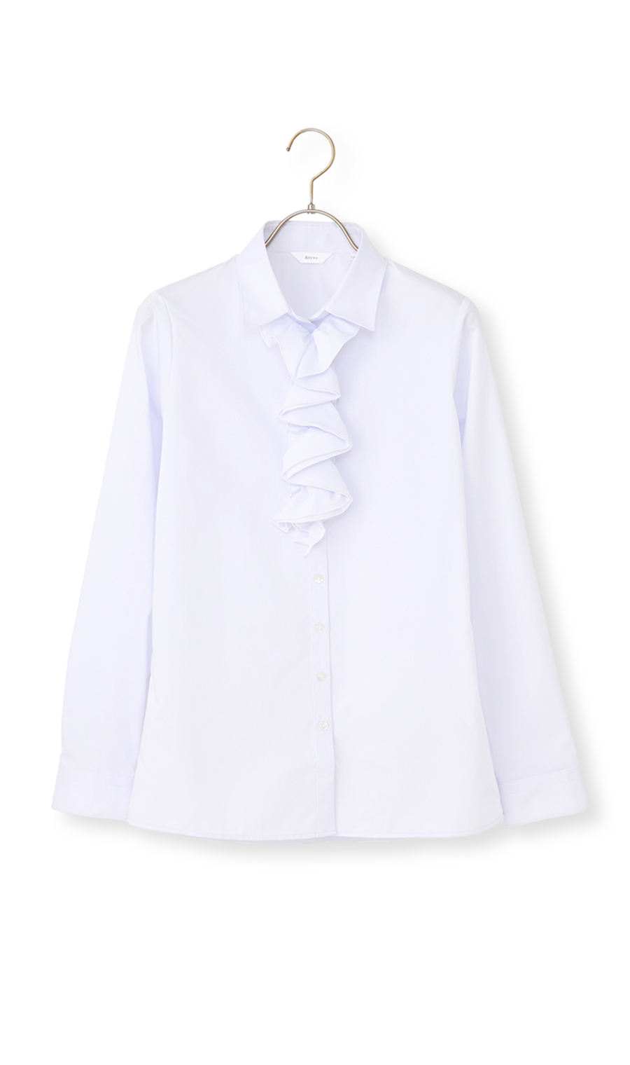 スキッパーカラーラッフルフリル・リボンブラウス【長袖】【3WAY】 ラベンダー 07