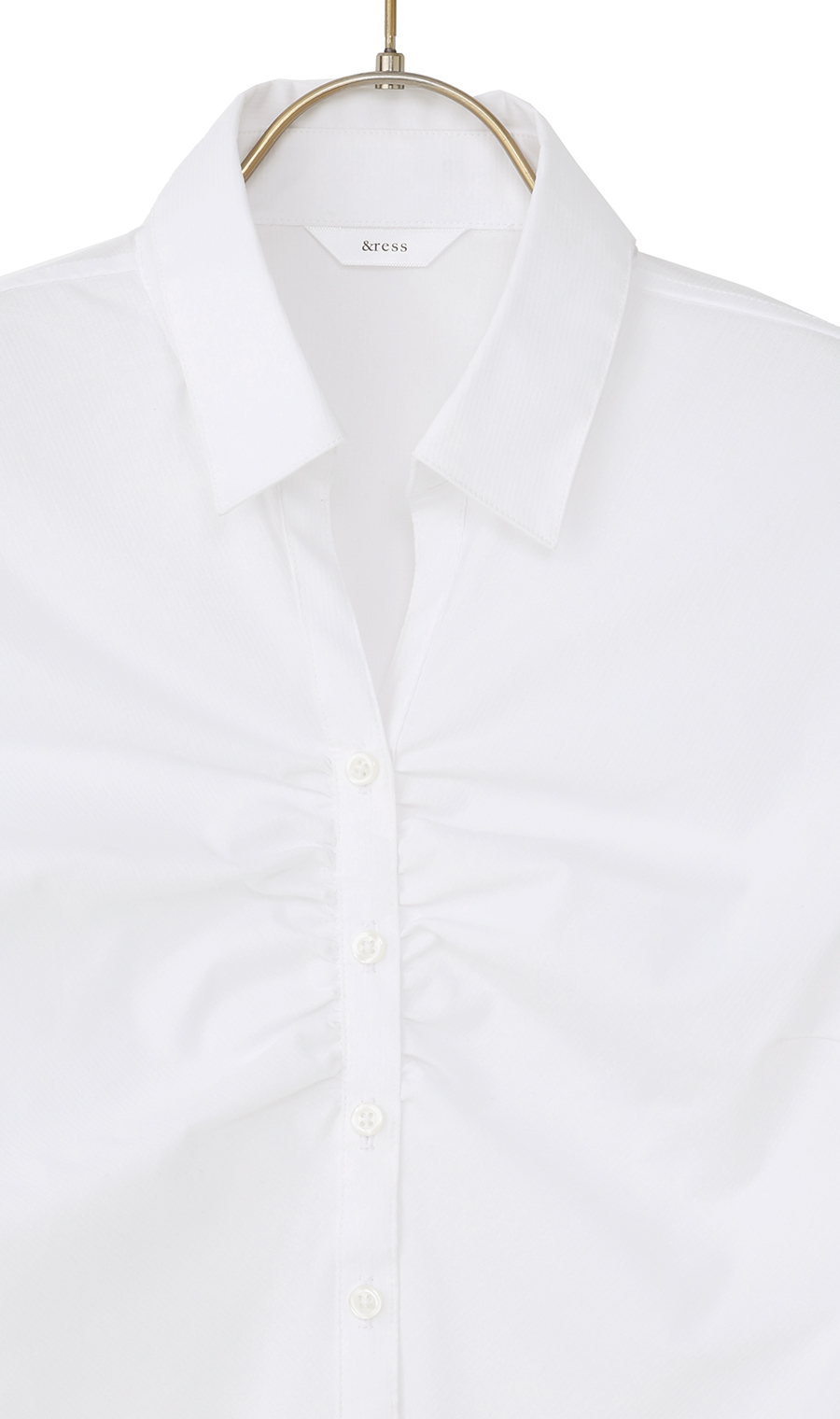 スキッパーカラーギャザーブラウス ホワイト 5