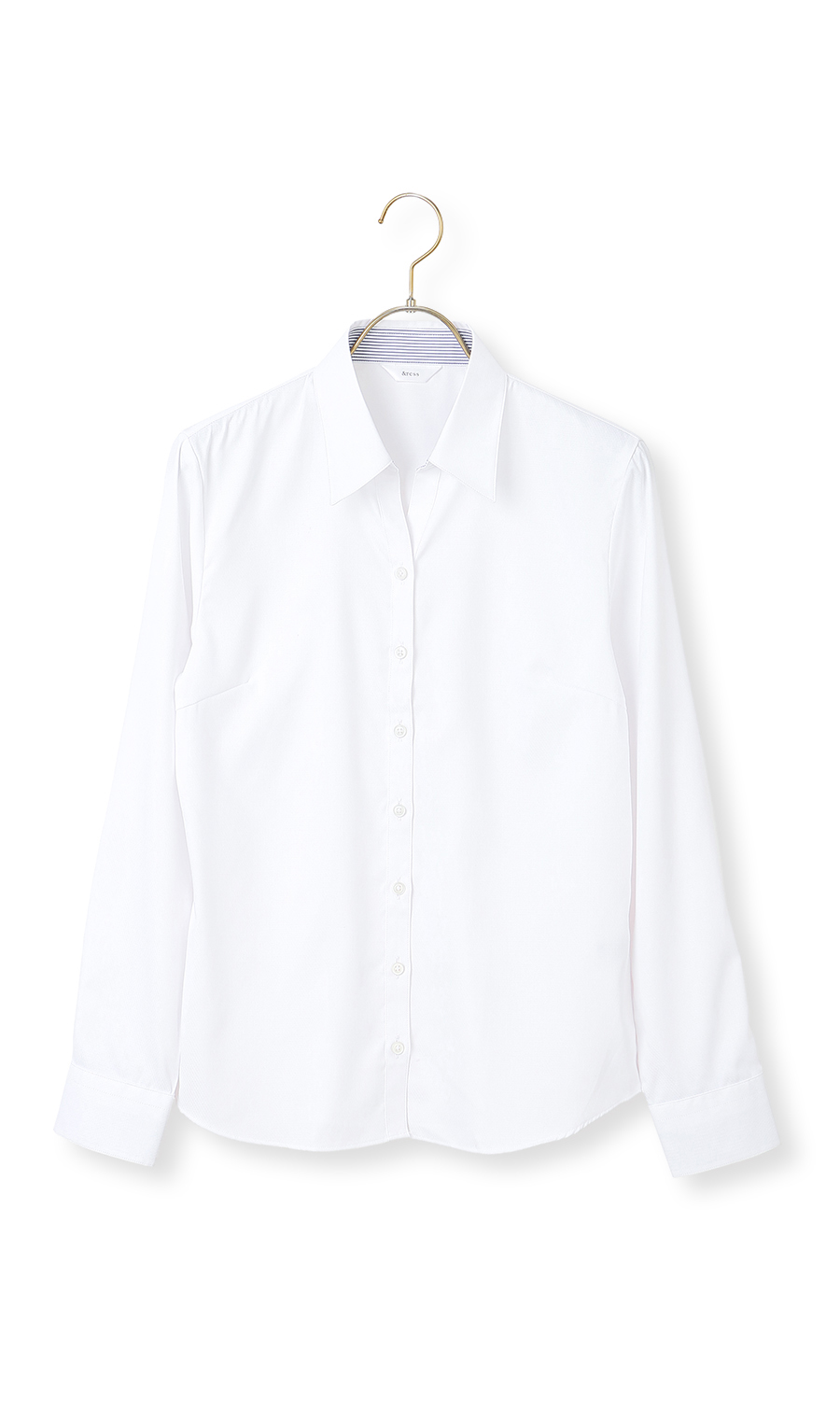 【抗菌防臭ブラウス】スキッパーカラー【長袖】【AgFreshα】【＃すご】 ホワイト 07